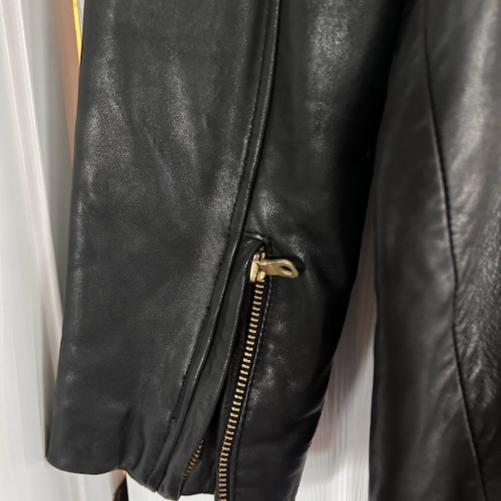 Marc by Marc Jacobs - Vintage (90s) Black Slim Fit Leather Jacket - size XS/TP - Picture 5 of 9
